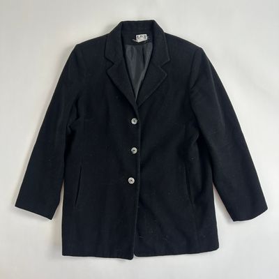 Black Wool Classic Peacoat