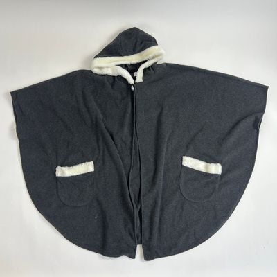grey fur poncho
