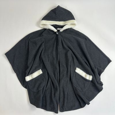 grey fur poncho
