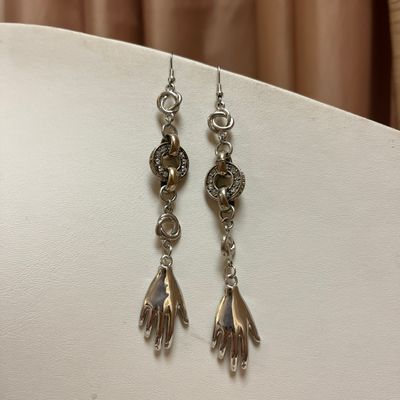 Silver Hand Dangle Earrings