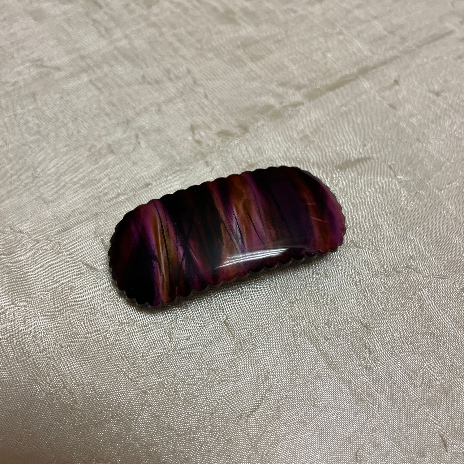 Purple Scalloped Hair Clip