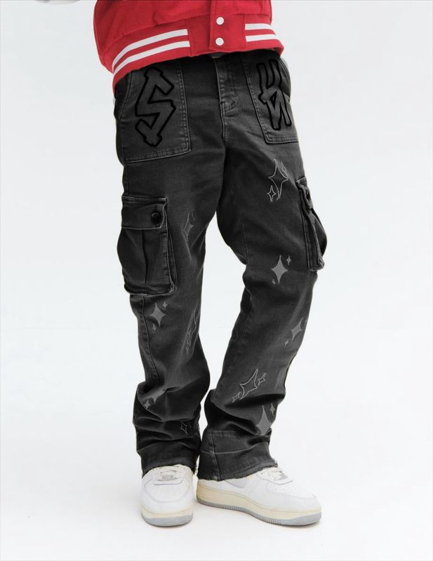 DUNE" CARGO DENIM (BLACK)