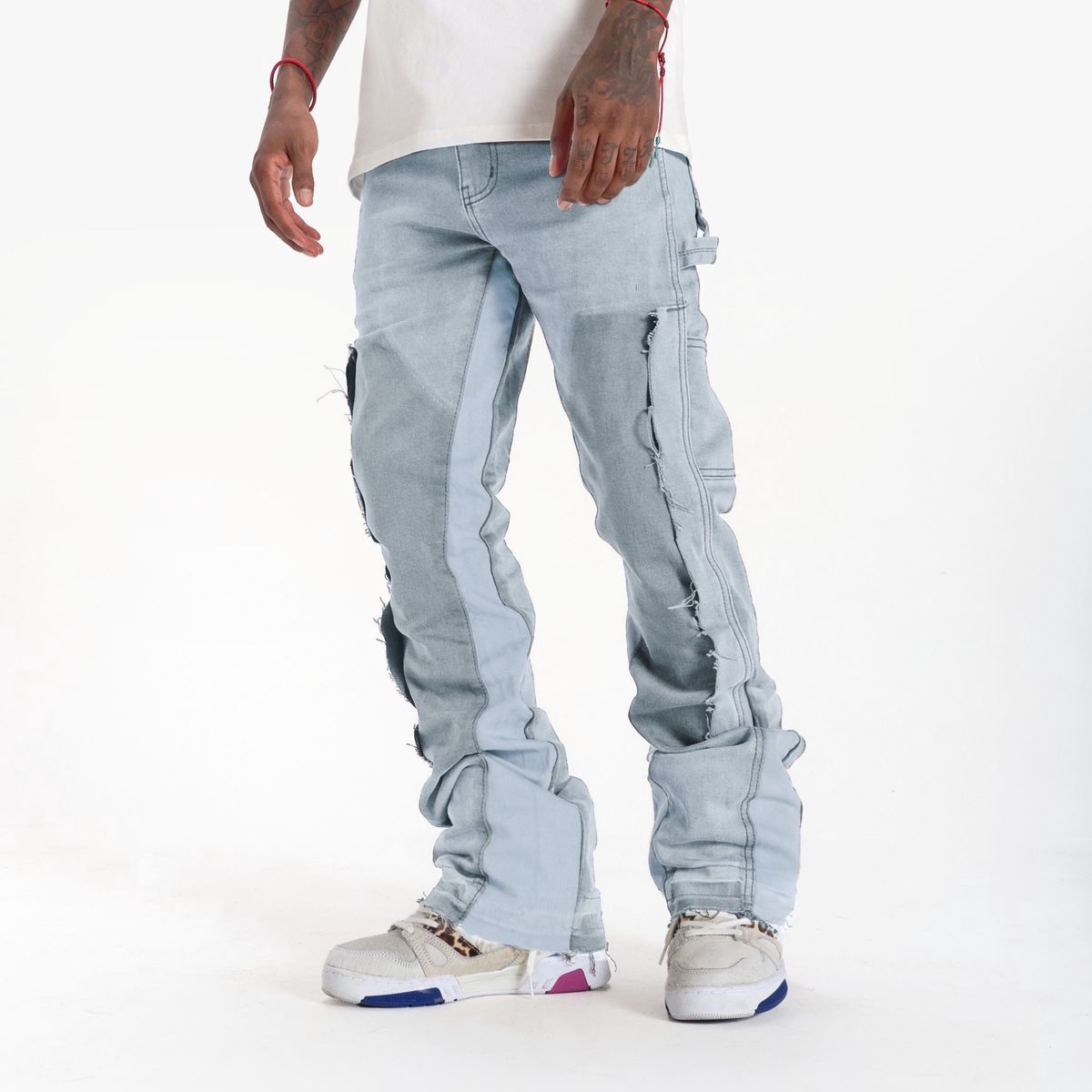 "REVOLVER" STACKED JEANS(SOFT BLUE)