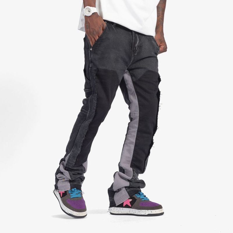 REVOLVER STACKED JEANS (BLACK/GREY)