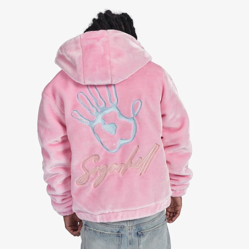 TRACES FUR ZIP-UP HOODIE (PINK)