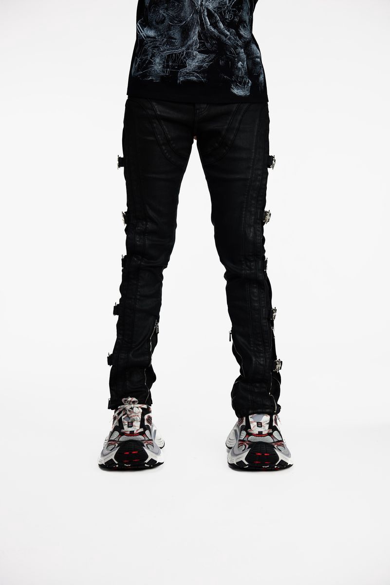 OBSIDIAN BLACK BUCKLE DENIM