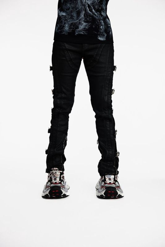 OBSIDIAN BLACK BUCKLE DENIM