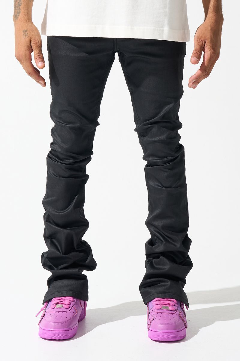 "CAVIAR" Wax Stacked Jeans (CWSJ)