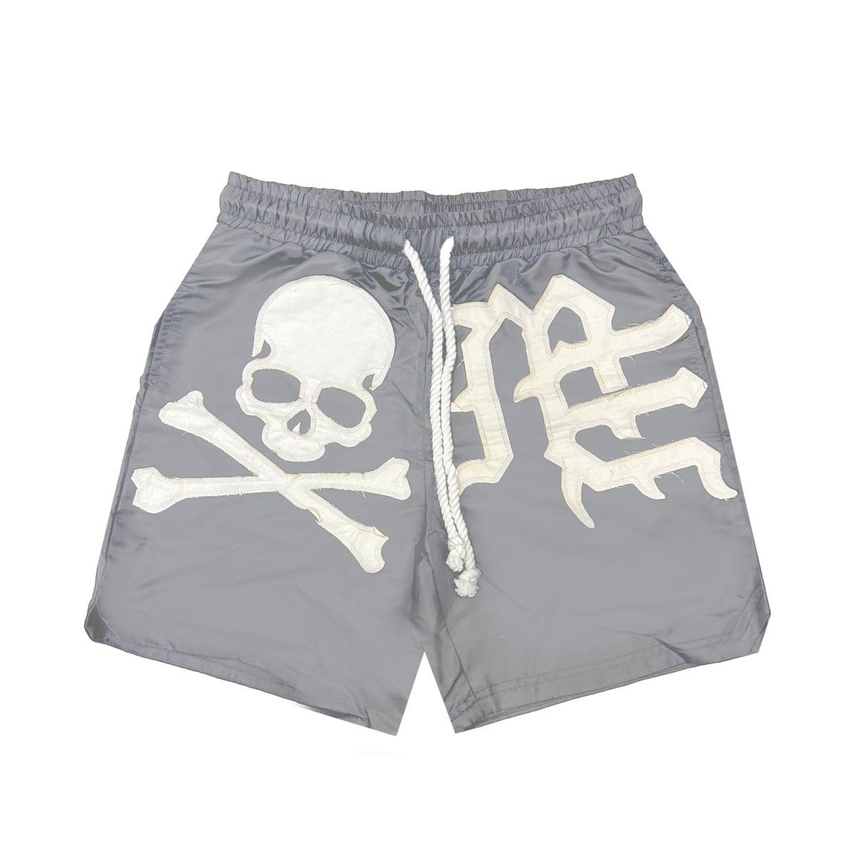 grey skull shorts (grey-skull-shorts)