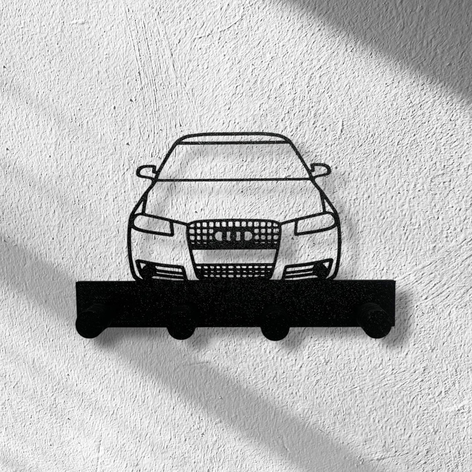 Wieszak na klucze Audi a3 8p. Plastik, rozmiar 15 cm. Dekoracja dla fana motoryzacji.