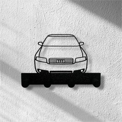 Wieszak na klucze Audi a4 b6, plastik, minimalistyczny rozmiar. Idealny prezent dla fana marki AUDI.