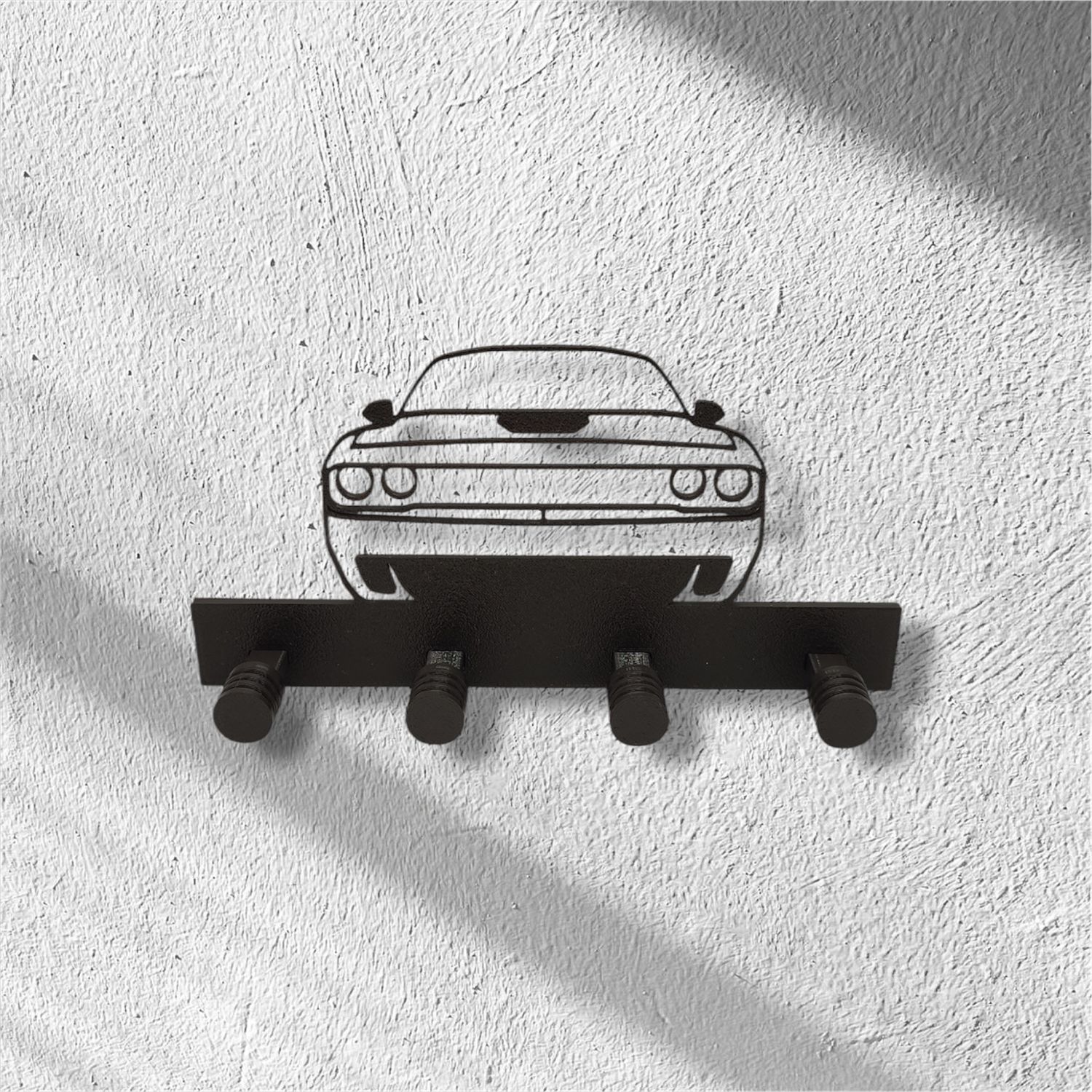 Wieszak na klucze Dodge Challenger. Widok samochodu z przodu.