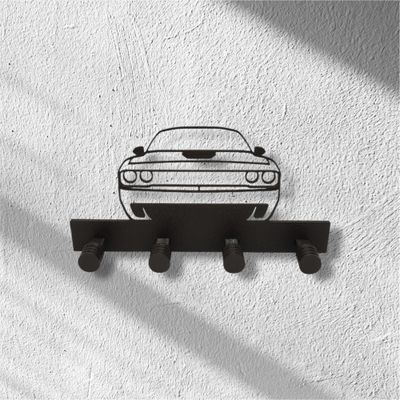 Wieszak na klucze Dodge Challenger. Widok samochodu z przodu.