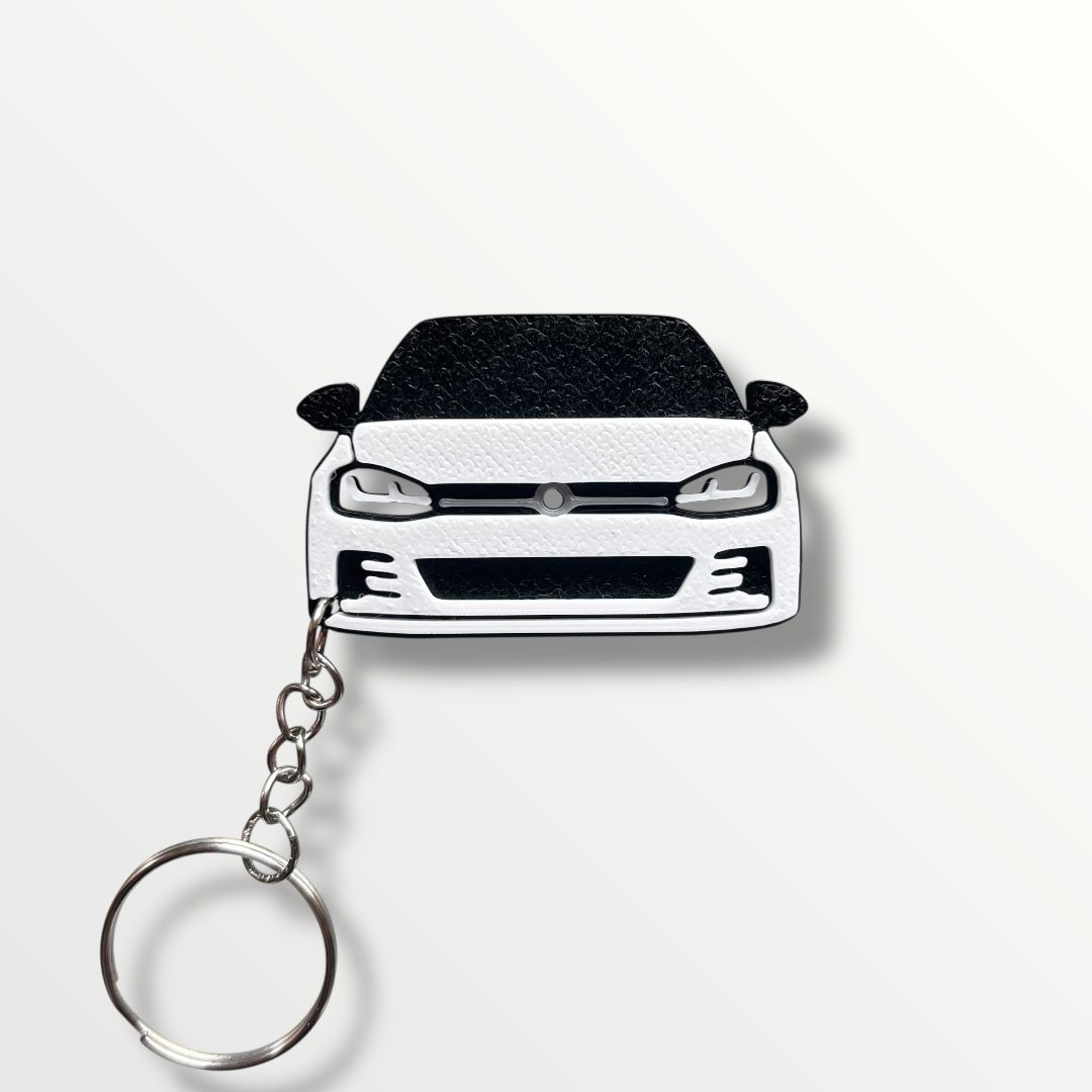 brelok z samochodem vw golf 7 biały GTI