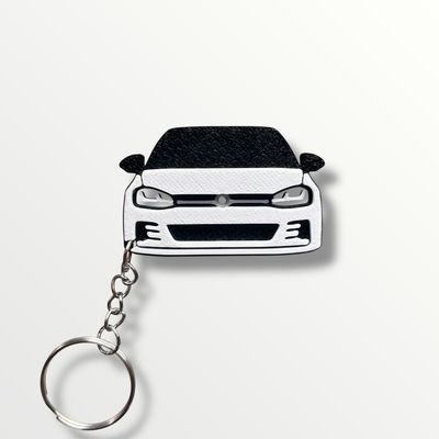 brelok z samochodem vw golf 7 biały GTI