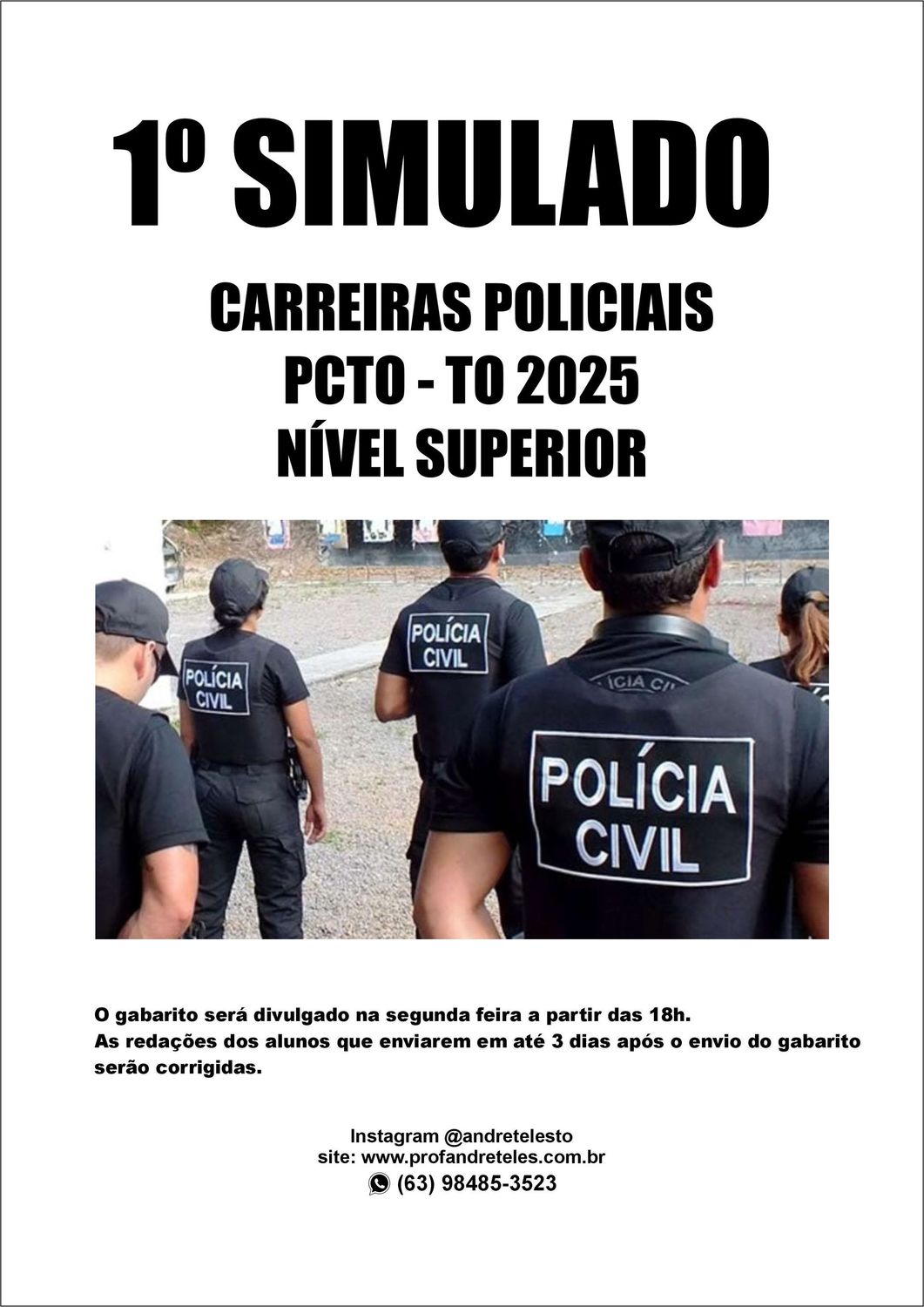 1º Simulado Carreiras Policiais PCTO – TO 2025