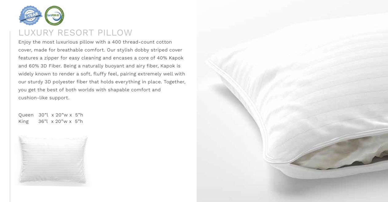 Luxury Resort Pillow