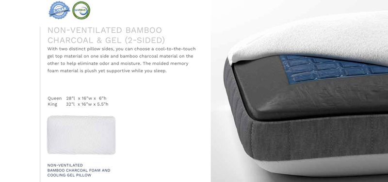 Bamboo Charcoal/Cooling Gel 2 sided Pillow