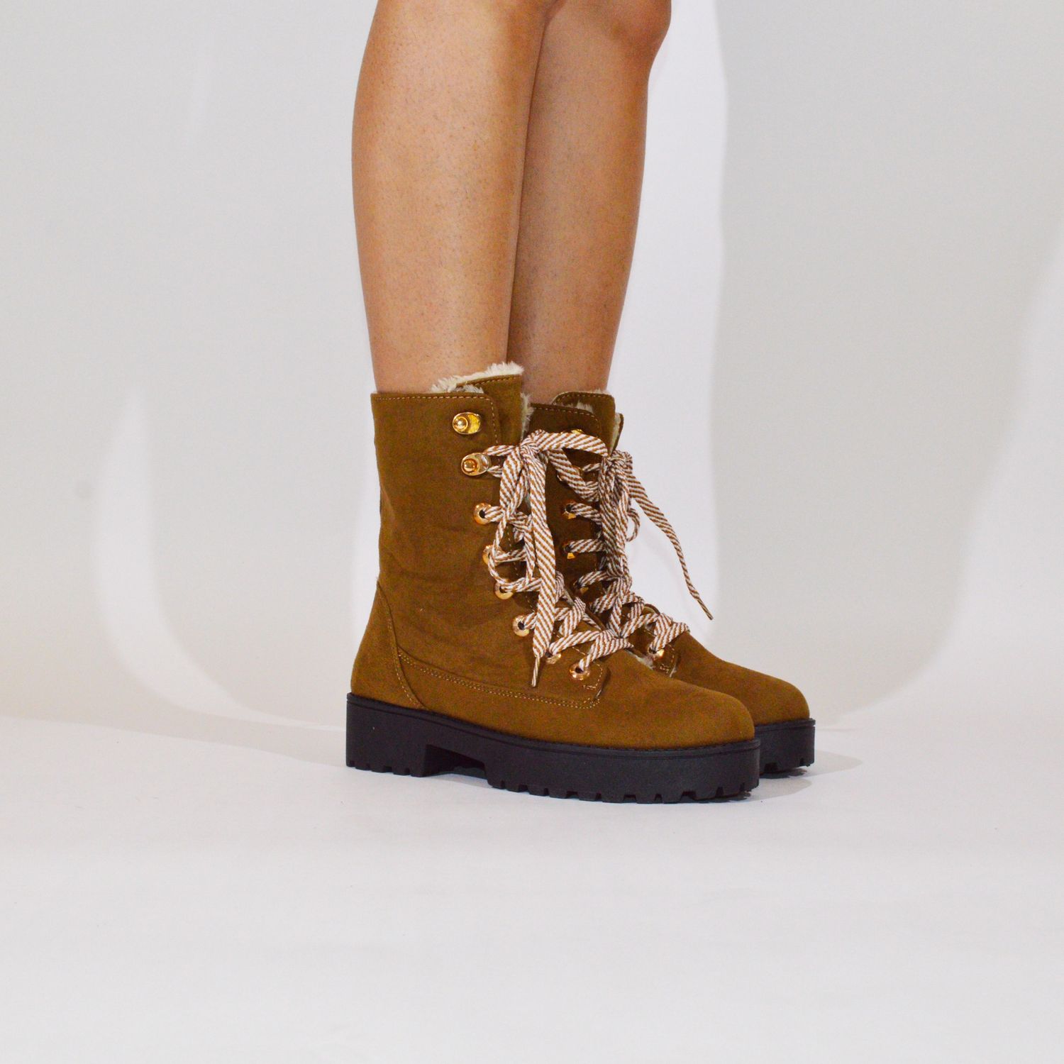 Warfare, Colour: Coffee Stretch Suede Pu, Size: 5.5