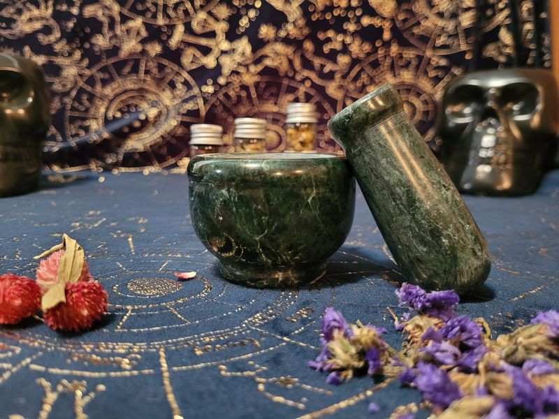 2 Inch Green Marble Mortar And Pestle