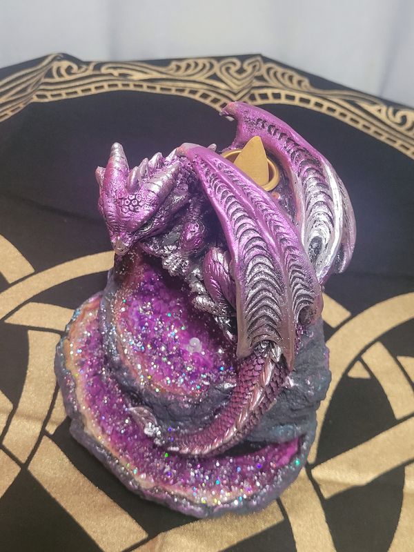 Purple Baby Dragon Backflow Burner w/ LED (6 in)