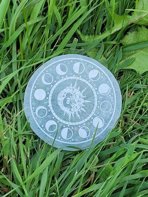 Selenite Solar Moon Plate 10cm - 1pc