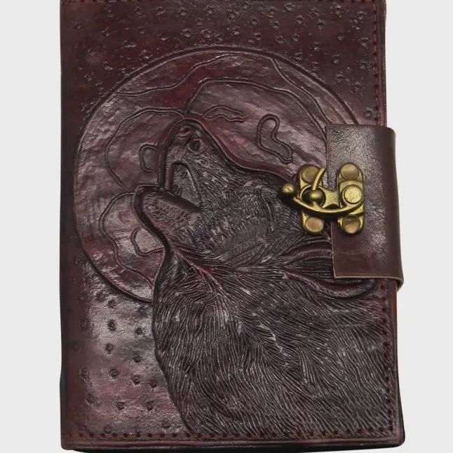 Wolves/Tree of Life Leather Journal 5 x 7 inches