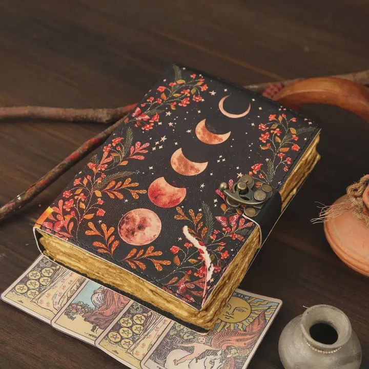 Moon Print Leather Journal