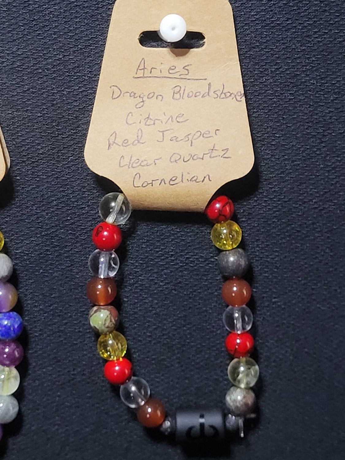 Zodiac Round Stone Bracelet, Zodiac Sign: Aries