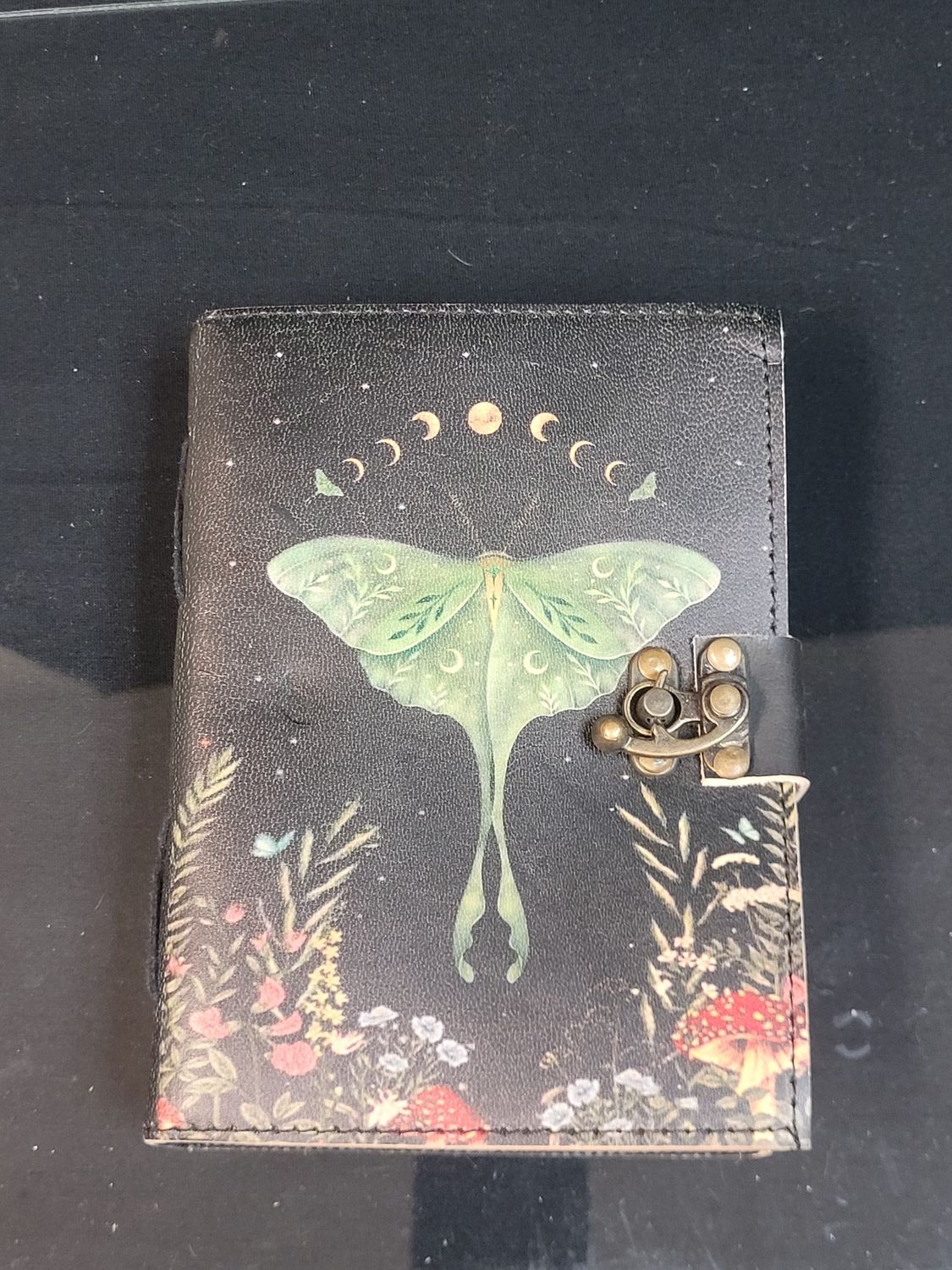 Luna Moth Journal | Leather Journal | Blank Vintage Notebook