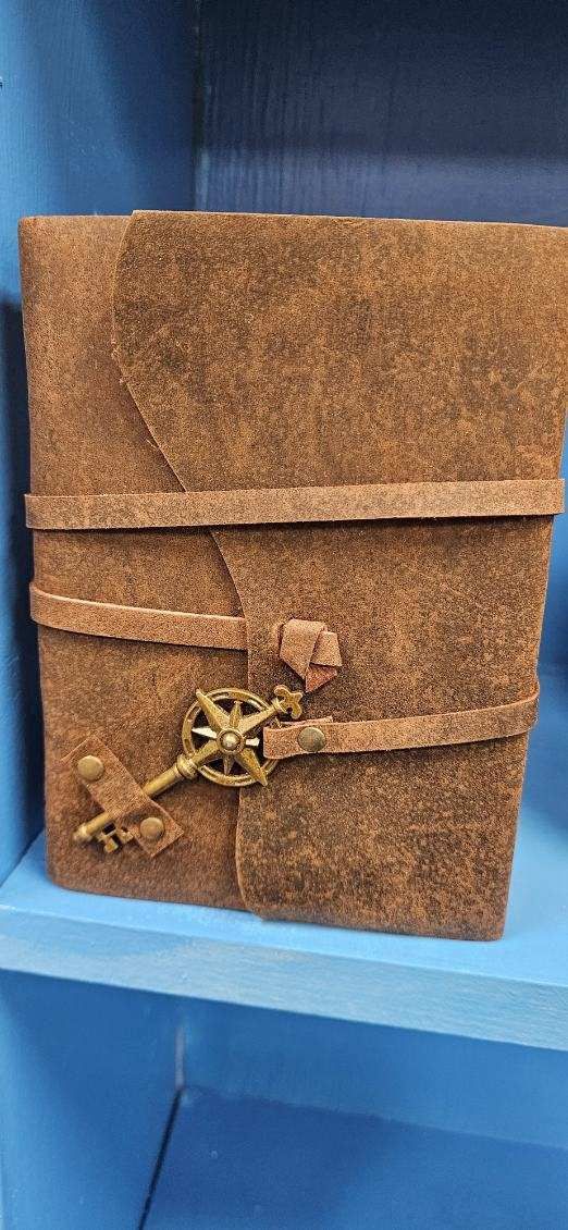 Vintage Leather Bound Diary with Key