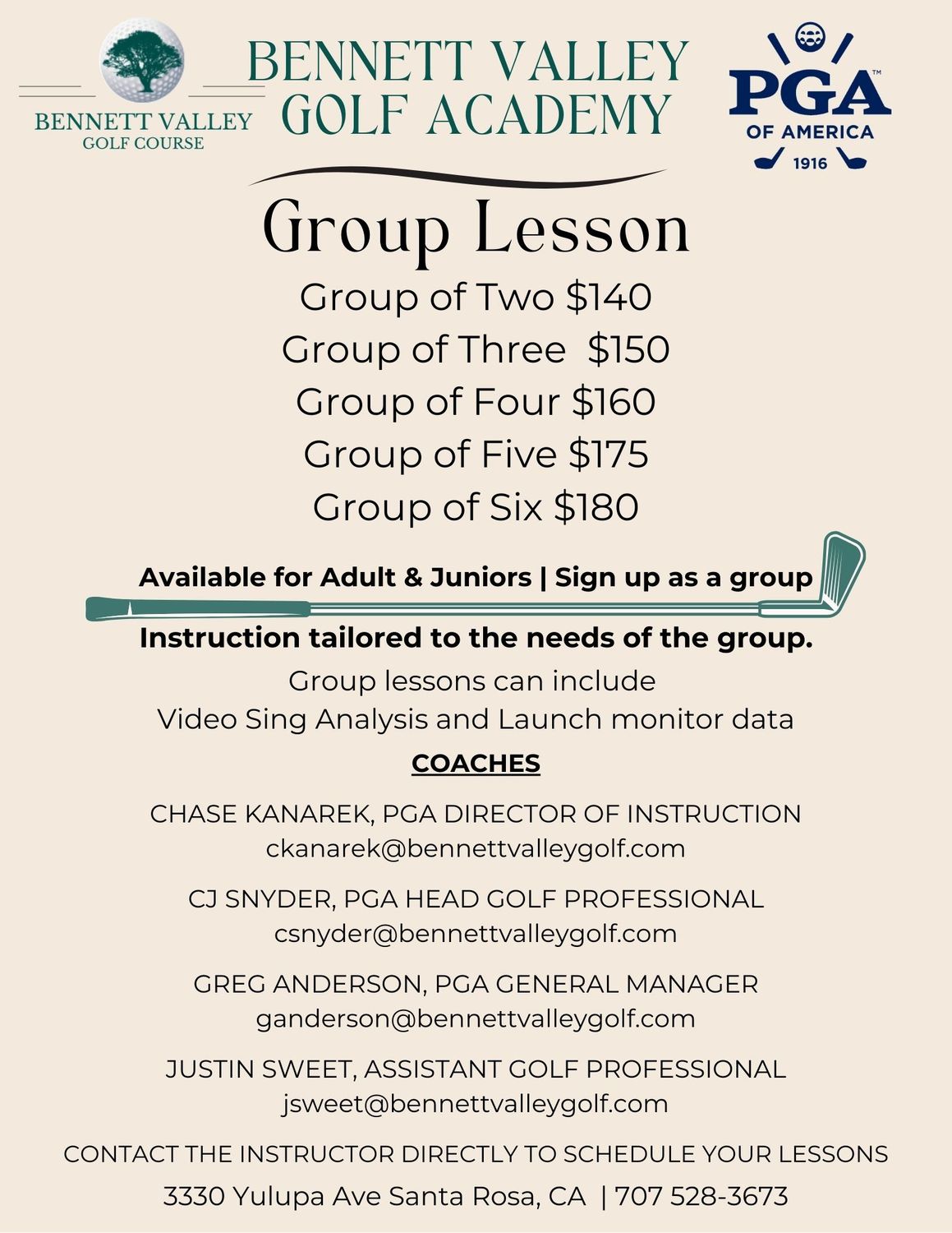 Golf Lessons - Group