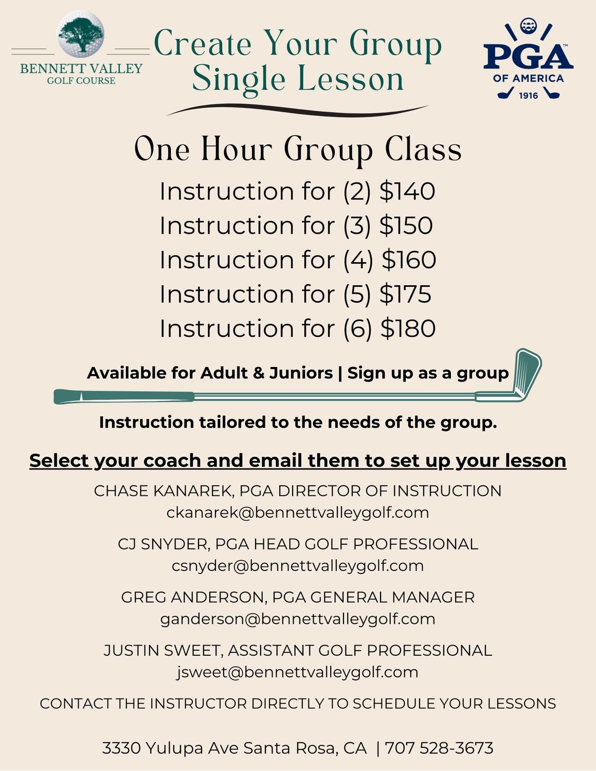 Golf Lessons - Group