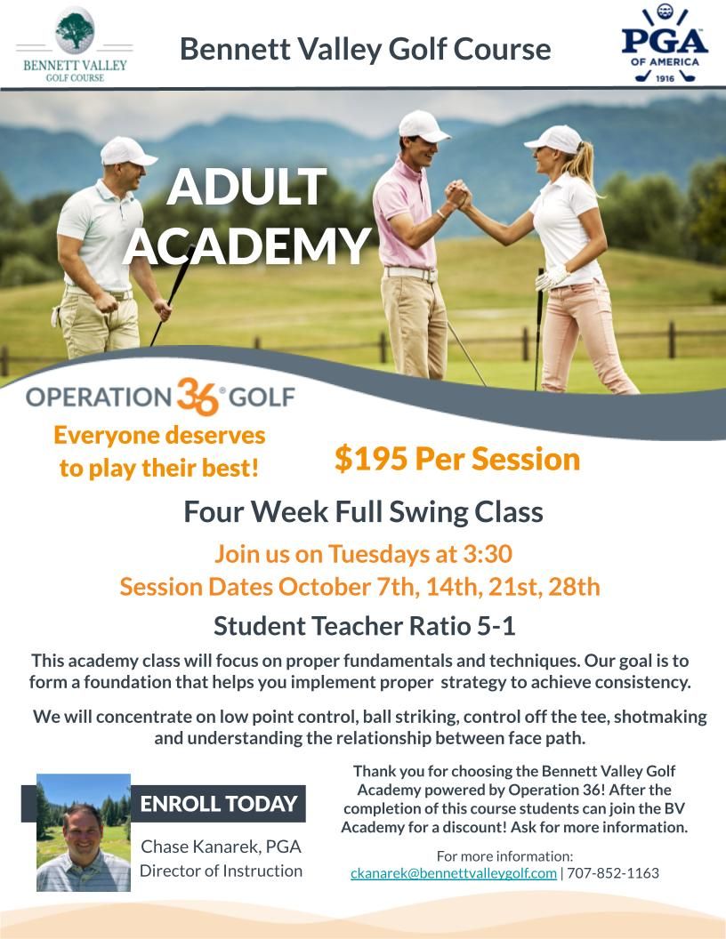 Adult Academy with PGA Director of Instruction Chase Kanarek
