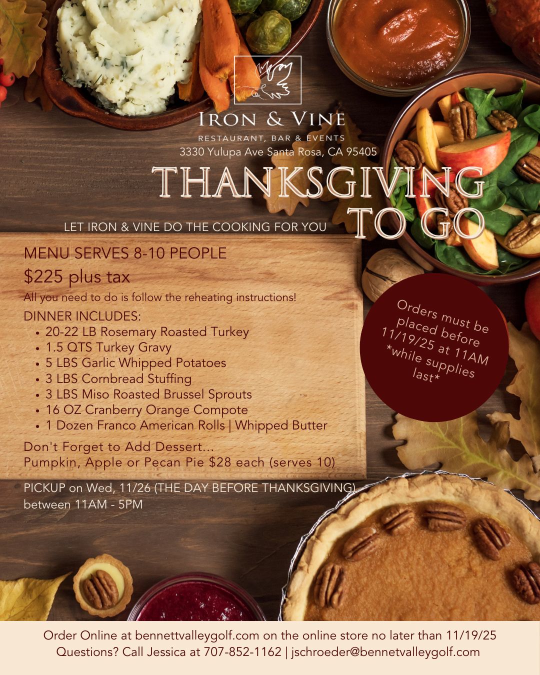 Thanksgiving To-Go (Pick up the day before on 11/26)
