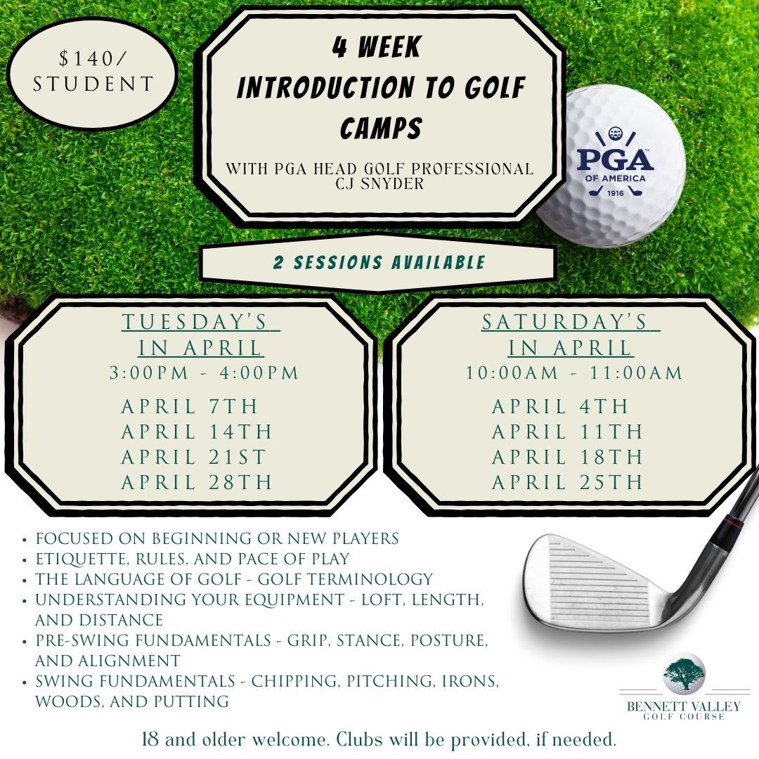 4 Week Adult Intro to Golf Series with PGA Head Golf Professional CJ Snyder - $140