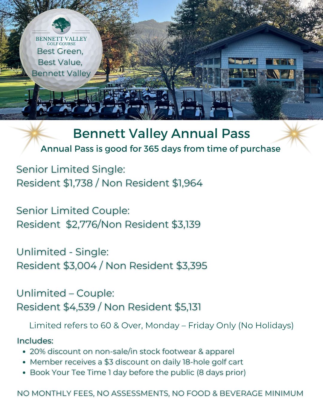Bennett Valley Golf Course Annual Pass