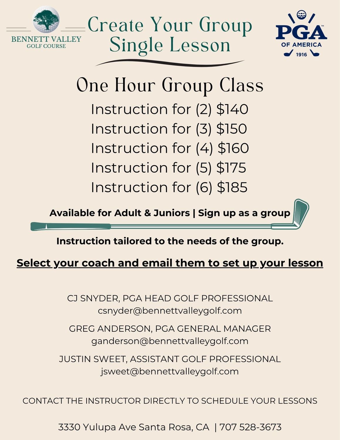 Golf Lessons - Group