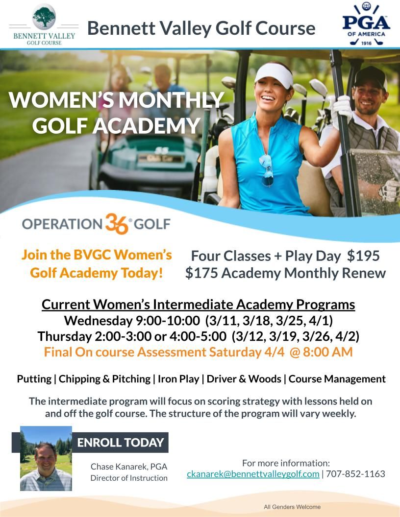 Women's Monthly Golf Academy Intermediate Programs