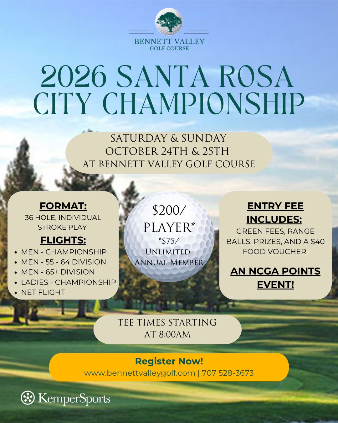 2026 Santa Rosa City Championship | Saturday &amp; Sunday, October 24th &amp; 25th