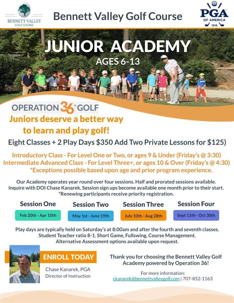 Junior Golf Academy with PGA Director of Instruction Chase Kanarek