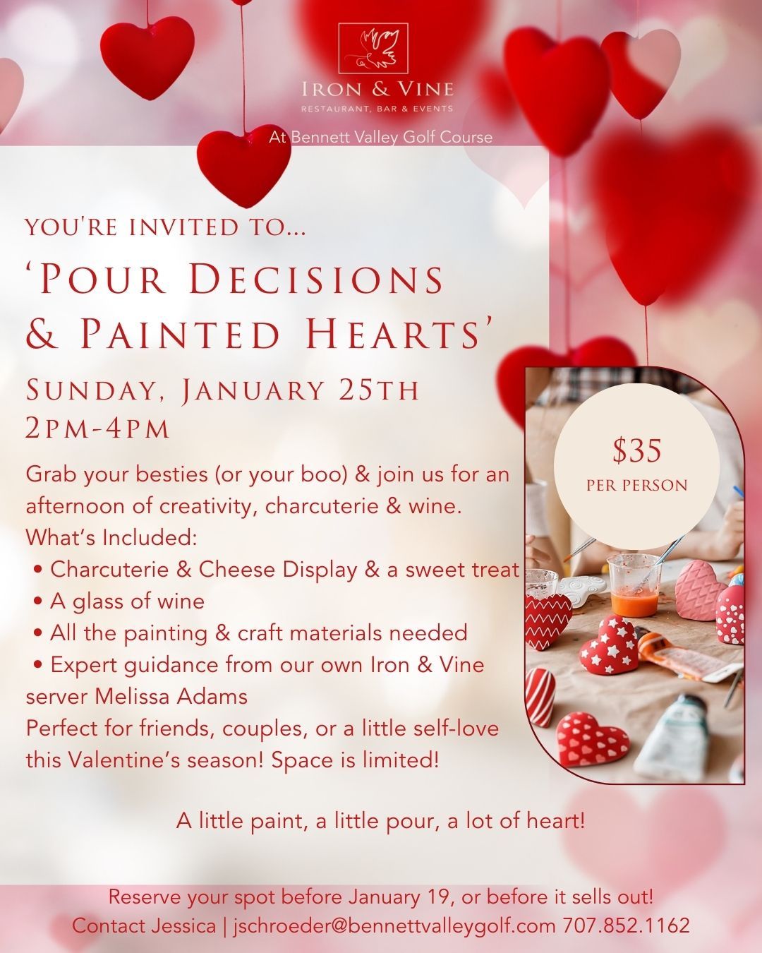 Pour Decisions &amp; Painted Hearts Valentine's Inspired Craft Class | Sunday, January 25th, 2026