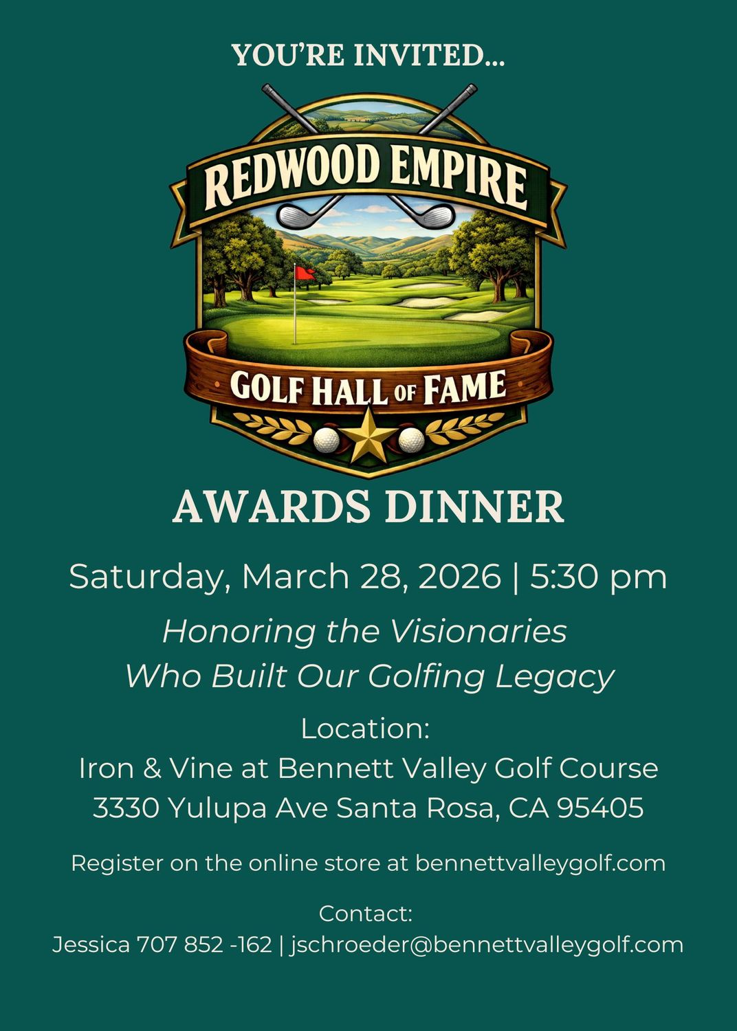 Redwood Empire Golf Hall of Fame Dinner | March 28, 2026