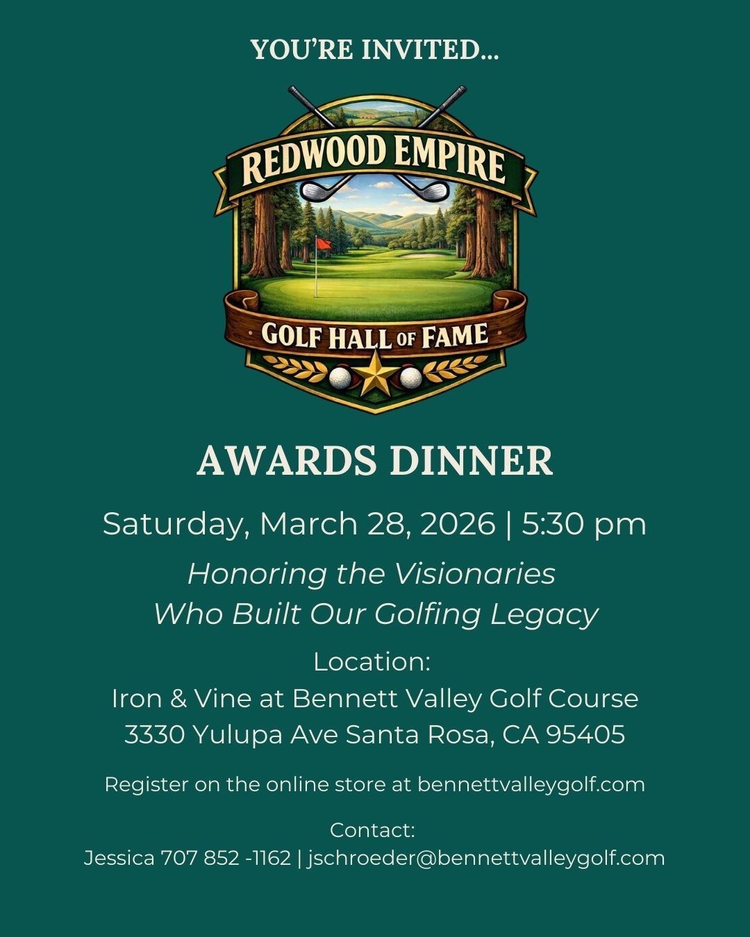 Redwood Empire Golf Hall of Fame Dinner | March 28, 2026