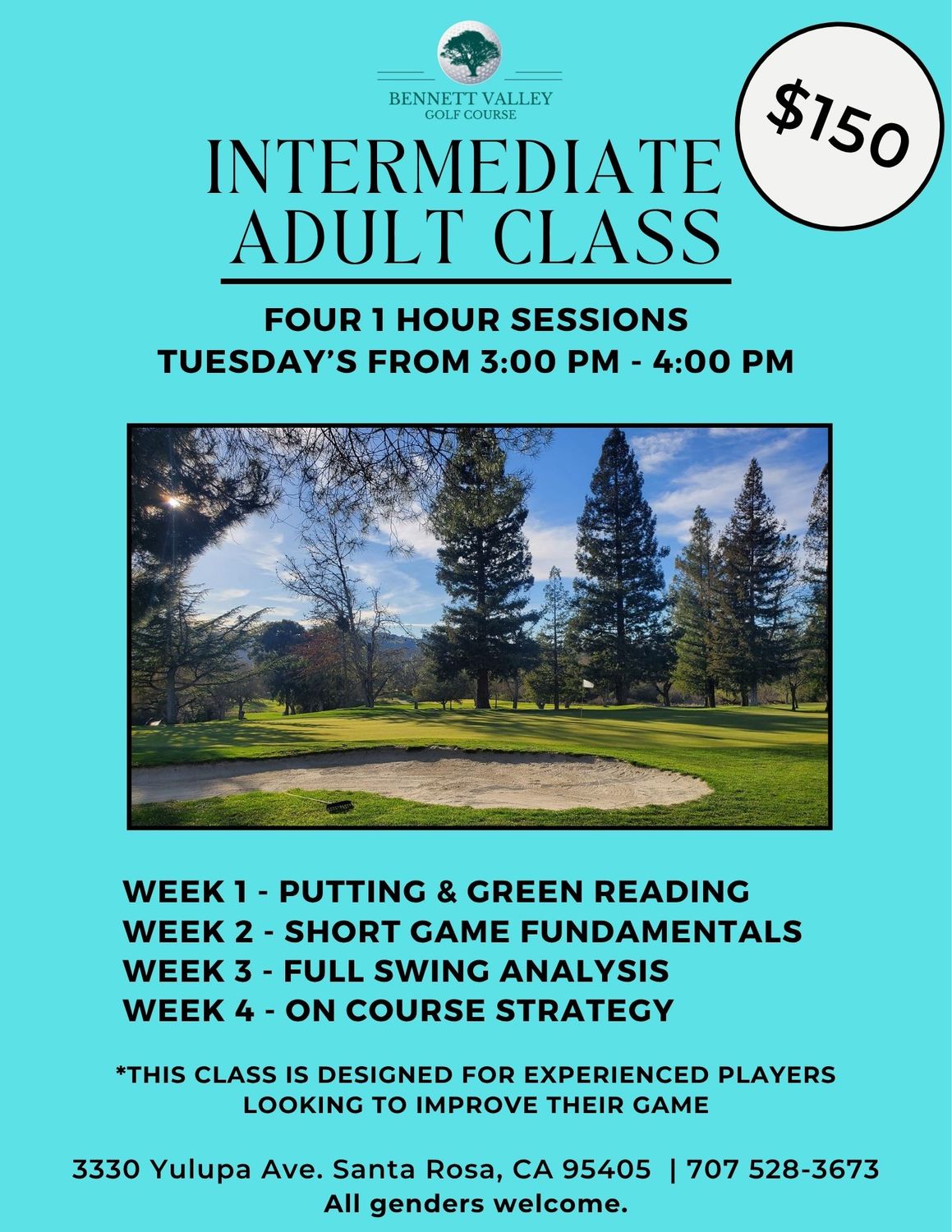 Intermediate Adult Class | Choose Your Session | Tuesday at 3:00 pm