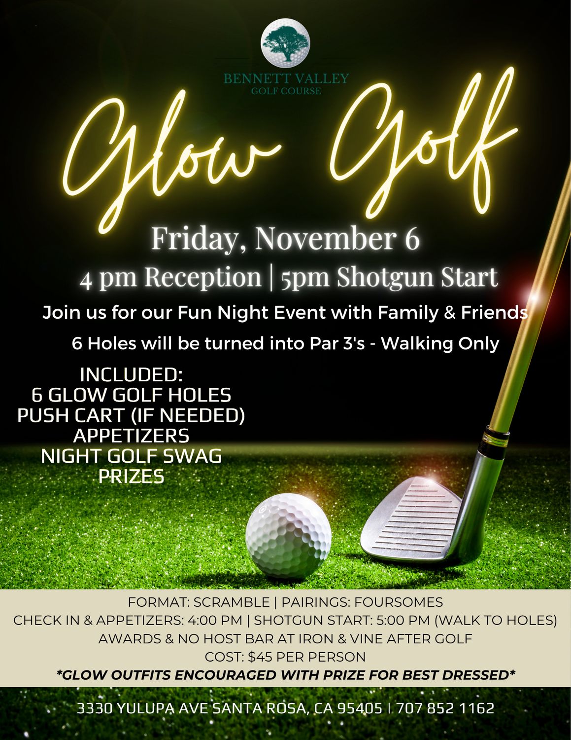 Glow Golf | Friday, November 6, 2026