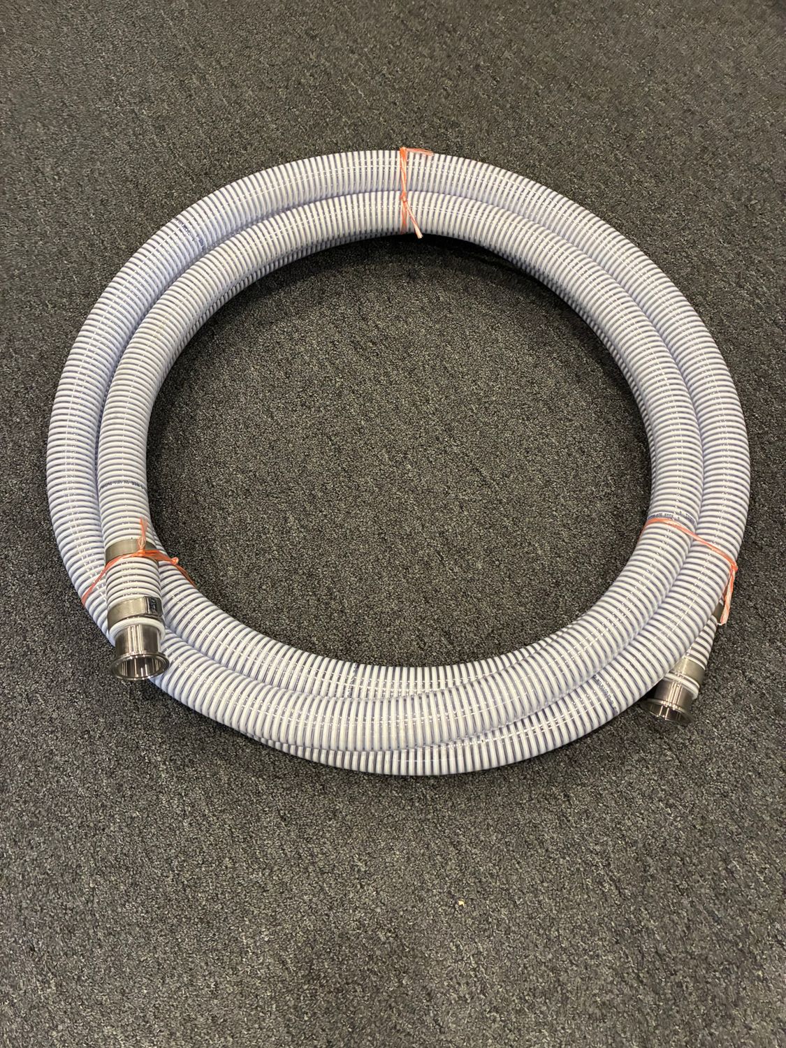 1.5" x 15' Milk Hose, 2 Bands, TC Fittings