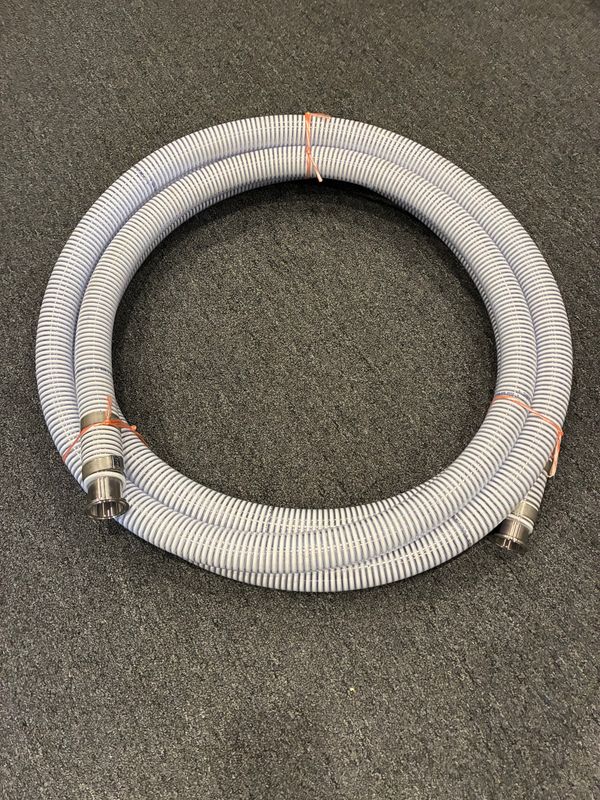 1.5" x 15' Milk Hose, 2 Bands, TC Fittings