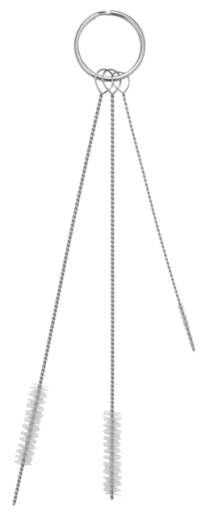 Cleaning set w/3 Brushes, Ø0,08", Ø0,24", Ø0,24", , 5.9", Soft, White