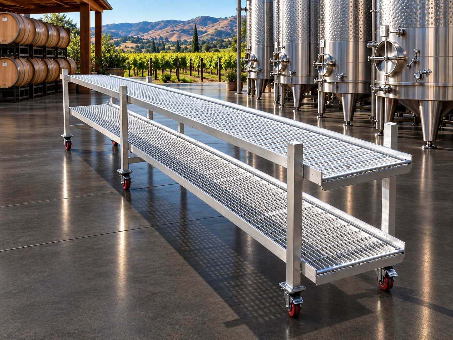 CrushFab Rolling Wine Hose Storage Rack